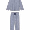 Gifts Lake | Lake Men'S Poplin Pajama Set In Navy Stripe