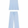 Women Lake | Lake Pointelle Pajama Pants Set In Periwinkle Women