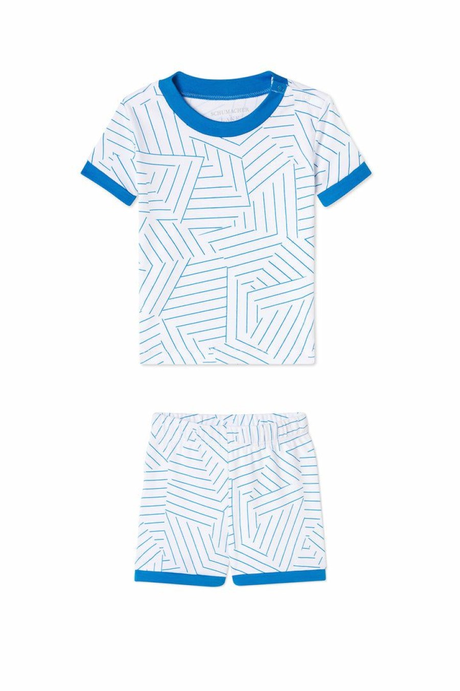 Kids Lake | Schumacher X Lake Baby Shorts Set In Cobalt